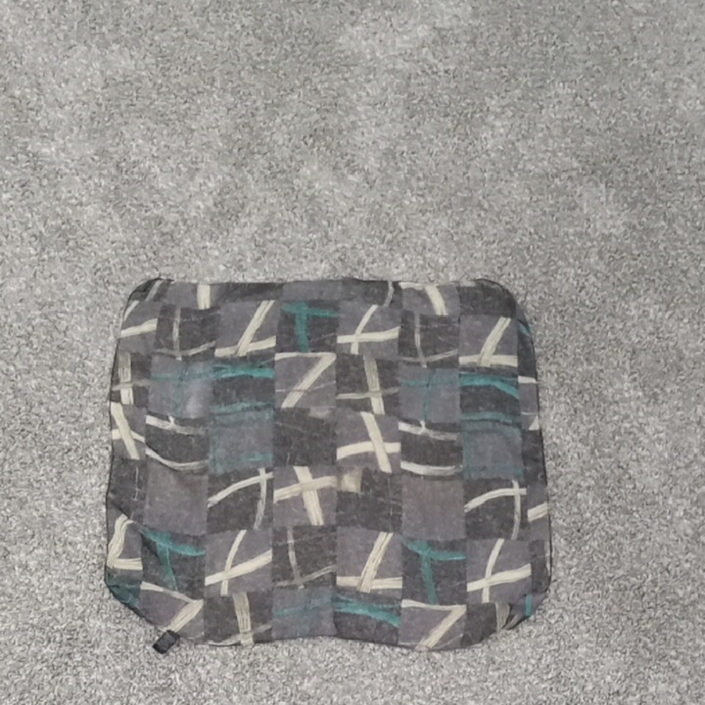City Silk 100% Poly 19" Square Scarf. Black Green And Cream